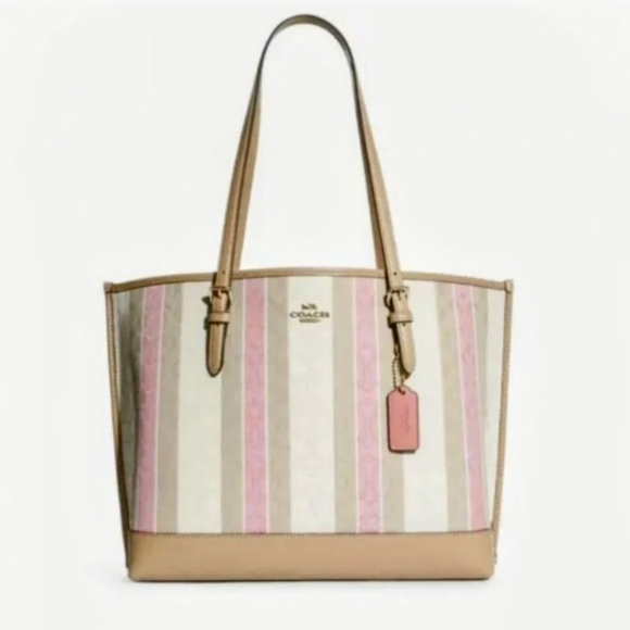Mollie Tote In Signature Jacquard With Stripes - Picture 1 of 8